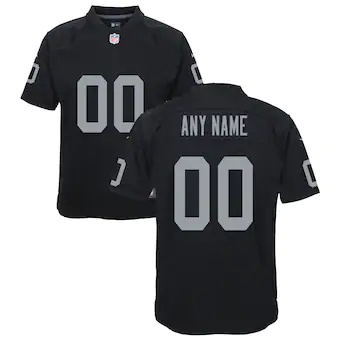 youth nike las vegas raiders black custom game jersey_pi389